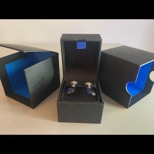 10k White Gold & Blue Sapphire Earrings